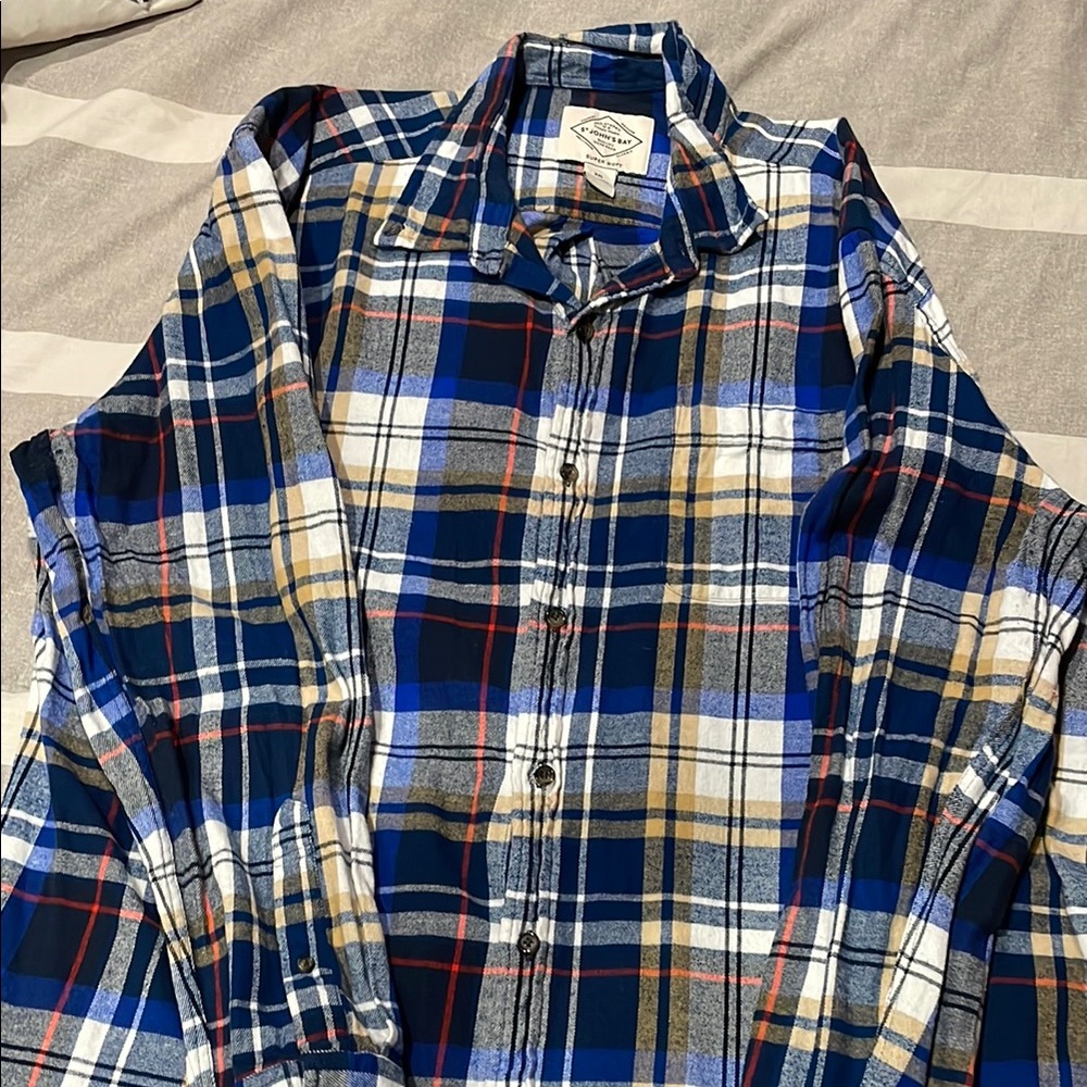 St. John's Bay Multicolor Plaid Button Down Shirt